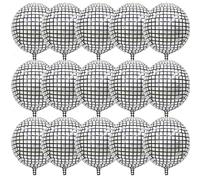 15 globos de bola de discoteca 4D de 22 pulgadas, globos grandes de lámina láser, globos metálicos de espejo para discoteca plateados, globos de lámina de Mylar para decoración y suministros de fiesta