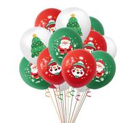 15 Globos de Fiesta de Navidad - Látex de 12 Pulgadas Con Diseños de Papá Noel, Muñeco de Nieve, Árbol - Para Cena y Fiestas de Año Nuevo