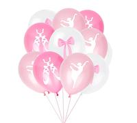 15 globos de látex de ballet de 30,5 cm, decoración de fiesta de cumpleaños, globos rosas y blancos para niñas, princesa, cumpleaños, baby shower, bodas, fiestas de decoración