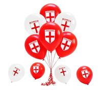 15 globos impresos con la bandera de San Jorge de Inglaterra de 12 pulgadas para la Copa Mundial de la FIFA 2026, globos de látex rojo y blanco para eventos deportivos, celebraciones de fanáticos y