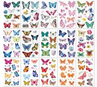 15 Hojas Lindos Tatuajes Temporales De Mariposas Coloridas Pegatinas Infantiles Impermeables Para La Cara Pegatinas Coloridas