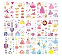 15 Hojas Pegatinas De Tatuajes De Princesas Con Purpurina Para El Vestidor De Niños - Maquillaje De Dibujos Animados Resistente Al Agua Y De Larga Duración