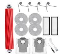 15 Kit de Accesorios de Repuesto para Roborock QV 35A/QV 35S/Qrevo S Pro Robot Aspirador, 1 Cepillos Principales, 4 Cepillos Laterales, 2 Filtros, 4 Toallitas, 2 Bolsas para el polvo, 2 Herramientas