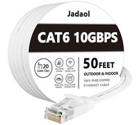 15 M Cat 6 Cable Ethernet, jadaol® Cable CAT6 Ethernet Patch Cable Plano RJ45 Red - Internet Cable Patch Cable de Cat 6
