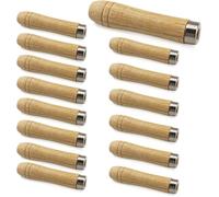 15 mangos de lima de madera, mango de lima con collar de metal resistente, para carpinteros, carpintería, longitud 105 mm, mantenimiento de herramientas, orificio de 6 mm