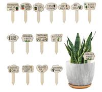 15 Marcadores de Plantas, Etiquetas Madera Plantas Divertidos Carteles con Estaca, Palabras Interesantes y Bonitos Patrones, Etiquetas Jardín Etiquetas para Exteriores, Interiores