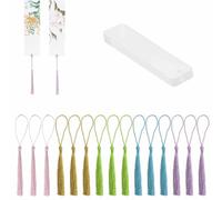 15 marcapáginas acrílicos, mini marcapáginas de borla en blanco con agujero para proyectos de aula y etiquetas de regalo de bricolaje, rectangulares