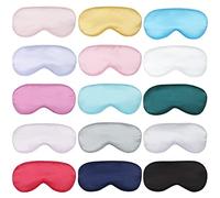 15 máscaras de ojos para dormir, máscara de ojos opaca con banda elástica ajustable, suave y cómoda, adecuada para cama, avión, viaje de larga distancia, oficina (multicolor)