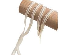 15 Meters Cute Bilateral Ruffle Stretchy Lace Trim Fabric Diy For Home Decor Patchwork 1cm Width Colored Elastic Ribbon(Beige yellow)