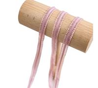 15 Meters Cute Bilateral Ruffle Stretchy Lace Trim Fabric Diy For Home Decor Patchwork 1cm Width Colored Elastic Ribbon(Korean pink)