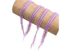 15 Meters Cute Bilateral Ruffle Stretchy Lace Trim Fabric Diy For Home Decor Patchwork 1cm Width Colored Elastic Ribbon(Purple)