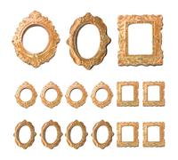 15 mini marcos dorados, redondos, ovalados, rectangulares, pequeños, dorados, marcos de fotos vintage de resina antigua, para , exhibición, fotografía, hogar, hotel, , teléfono, soporte de