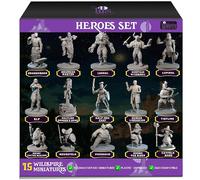 15 miniaturas de personajes de héroe y NPC para miniaturas DND, miniaturas de D&D y calabozos y dragones Minis DND figuras para D y D Fantasy Tabletop RPG DND Personajes Miniaturas a granel sin pintar