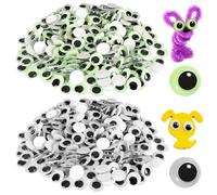 15 mm Adhesivos Ojos Móviles 200 Piezas Blanco Negro De Redondo Autoadhesivo Ojos De Muñecas Redondo Autoadhesivo En La Etiqueta Engomada Luminosa Ojos Para Bricolaje Scrapbooking Juguetes Accesorios
