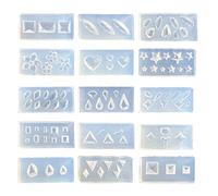 15 moldes facetados 3D para arte de uñas, molde de silicona para decoración de uñas, herramienta para tallar corazones facetados, moldes de estrella para resina epoxi