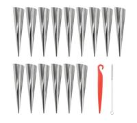 15 moldes para hornear croissant, con 1 cuchillo desmoldeante y 1 cepillo de limpieza, moldes de forma rizada, herramientas para hornear de cocina, rollos de crema cónicos, rollos de espuma antiadhere