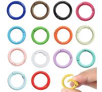 15 mosquetones redondos, mosquetones redondos de 24 mm, mosquetón redondo, mosquetón redondo para bolso, joyas, llavero, correa para perros, manualidades (15 Colores)