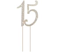 15 números decorativos para tartas de cumpleaños, accesorios de diamantes, decoración para fiestas infantiles