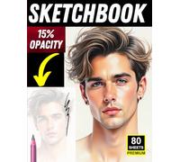 15% Opacity Portrait Sketchbook for Artists - 80 Sheets | Light Practice Reference Book for Drawing Faces, Proportions & Shading | Male & Female Portrait Templates