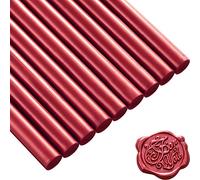 15 Palillos de Cera de Sellado de Pistola de Pegamento para Sello de Lacre Retro Vintage y Carta, para Invitaciones de Boda, Sobres de Tarjetas, Caracoles, Envoltura de Vino Regalos (Rojo Vino)