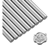 15 Palillos de Cera de Sellado de Pistola de Pegamento para Sello de Lacre Retro Vintage y Carta, para Invitaciones de Boda, Sobres de Tarjetas, Caracoles, Envoltura de Vino Regalos (Plata)