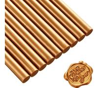 15 Palillos de Cera de Sellado de Pistola de Pegamento para Sello de Lacre Retro Vintage y Carta, para Invitaciones de Boda, Sobres de Tarjetas, Caracoles, Envoltura de Vino Regalos (Café Dorado)