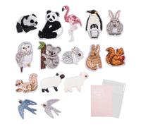 15 parches de animales para niños, termoadhesivos para ropa, bonitos parches bordados para reparación de animales, adecuados para pantalones, camisas, vestidos