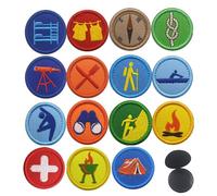 15 Parches Redondos de Velcro, Parche Bordado de Insignia de Boy Scout, Apliques Bordados Ropa Parches para Coser, Parche de Estilo al aire Libre para Vaqueros, Sombreros, Camisetas y Mochilas