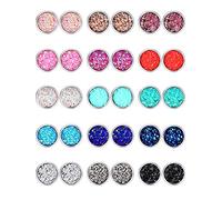 15 Pares de Pendientes de Botón para Mujer Aretes Redondos de Acero Inoxidable Aretes Perforados Pendientes de Perno de Colores Brillantes Joyas para Fiesta Boda Regalos (10,0 Milímetros)