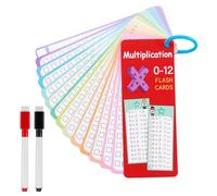15 Pcs 1 x 1 Tablas De Multiplicar Para Niños, Tabla De Multiplicar Con 2 Rotuladores, Juego Tablas Multiplicar Niños para Niños, Tablas De Multiplicar Plastificadas Borrar Repetidamente para Escuelas