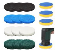 15 Pcs accesorios para almohadilla de cepillo de limpieza Bosch Universal Brush compatibles con el cepillo de limpieza Bosch Home/Garden 6033(5 tipos de esponjas de limpieza, cada una con 3 piezas)