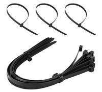 15 Pcs bridas negras de nailon, bridas plastico para cables, 12 mm x 600 mm, sujetacables de nailon resistente a rayos UV autoblocantes para cables en exteriores, interiores, jardines y hogares
