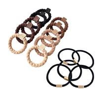 15 pcs gomas pelo coleteros pelo mujer Tejido Maillard color cinta pelo seda Cola de caballo scrunchies pelo elástico Cabello