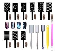 15 Pcs Nail Art Magnet Tool, Imán Magnético Stick, Perfectas Efecto de Ojo de Gato DIY Nail Art Herramientas para Uñas Polaco Polvo, Imán del Uñas, Uñas del arte del ojo de gato 3D