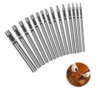 15 Pcs Perforadora de Cuero, Punzón Cuero Agujero, Perforador Cuero Redondo, Punzón Hueco para Cinturón, Bolso, Reloj, Correa de Cuero, Lona, Ojal, Artesanía, 0,5 mm a 6 mm(Plateado)