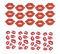 15 Pegatinas De Parche, 4 Pegatinas De Tatuaje, Pegatinas De Parche De Labios De Diamantes De Imitación, Accesorios De Decoración De Ropa, Pegatinas De Tatuaje De Brazo Con Estampado De Labios.