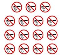 15 Pegatinas Prohibido Fumar Ø7.6cm, Alternativa Fumar Etiquetas Resistentes al Agua y UV para Interiores y Exteriores - Señal No Smoking para Puertas Ventanas Pared Oficinas Escuelas Tiendas