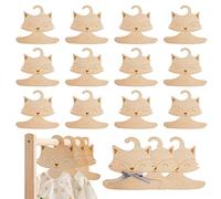 15 Perchas de Madera para bebé, Perchas para niños, Perchas Antideslizantes para bebés, Perchas para Ropa de bebé, Forma de Zorro para Armario de habitación Infantil, guardería, Ropa de camiteras