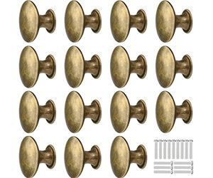 15 Perillas de Bronce Vintage, Tiradores de Muebles Redondos de 30 mm, Pomos de Cobre Antiguo, Mango de Armario con Tornillos para Gabinete, Cajones, Cocina, Baño