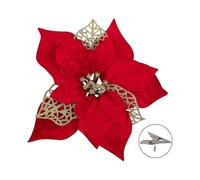 15 pieces of red artificial Christmas flower decoration