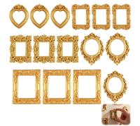 15 Pieces Vintage Gold Mini Picture Frames Antique Baroque Resin