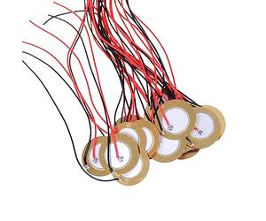 15 piezas 20 mm / 27 mm / 35 mm transductor de disco piezoeléctrico micrófono de contacto disparadores sensor de sonido con cables para instrumentos acústicos elemento pastilla piezoeléctrica