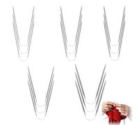 15 Piezas Agujas de Tejer Circulares Acero Inoxidable,Tejido - 2,0 MM/2,5MM/3,0 MM/3,5 MM/4,0MM, Aguja de Tejer Circular Metálica de Aguja Circular para Calcetines, Mangas, Gorros Y Guantes