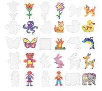 15 Piezas Animal Perlas para planchar Manualidades Niños Pixel Art kit Moldes Cuentas para Planchar Creative Regalos Creativos para Fiestas de Cumpleaños Y Todas Las Celebraciones