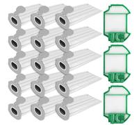 15 Piezas Bolsa Aspiradora para Vorwerk Kobold VK7/ FP7 y 3 Piezas Filtros Hepa, Bolsas Aspiradora para Vorwerk VK7, Bolsas de Polvo de Repuesto de 5 Capas, Accesorios de Bolsas de Polvo de Repuesto