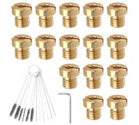 15 Piezas Boquillas de Carburador M4 para Dellorto 4mm Chorro Principal Carburador con Kit Limpieza Incluye 40 44 46 48 50 52 54 56 58 60 65 70 75 80 85 Carburetor nozzle para PWK Keihin PE CVK GY6