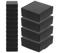 15 Piezas Caja de Papel Negra, Montaje sin Cinta, Resistente | Paquete Múltiple, Apertura Sencilla y Pliegue Fácil, para Joyería y Sobres, Bordes Lisos sin Rebabas