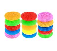 15 Piezas Cepillos de Plástico para Platos Colorido Almohadilla para Fregar Paño de Limpieza Antirrayas Estropajos Cepillo Cepillo Redondo Esponja para Rascar para Limpieza de Cocina
