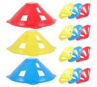 15 Piezas Cono de Fútbol de Disco Hueco de Plástico PE | Diseño Apilable, Cinco Orificios y Superficie Lisa, Marcador Claro para Césped, Actividades al Aire y Skate