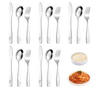 15 Piezas Cubiertos para Llevar en Acero Inoxidable con Grabados Decorativos 5 Cuchillos, 5 Tenedores, 5 Cucharas Apto para Lavavajillas Seguro y No Tóxico para Casa,Escuela,Como Regalo (Dinosaurio)